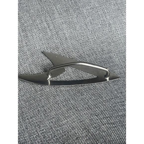 Vintage Abstract Scarf Clip Silver Tone Art Deco MCM Art To Wear Office Retro - Picture 4 of 5